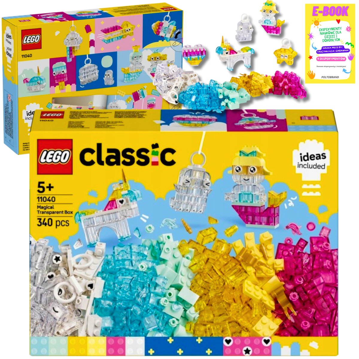 LEGO NOWOŚCI LEGO CLASSIC Magiczny zestaw z przezroczystymi klockami (11040) PREZENT + EBOOK