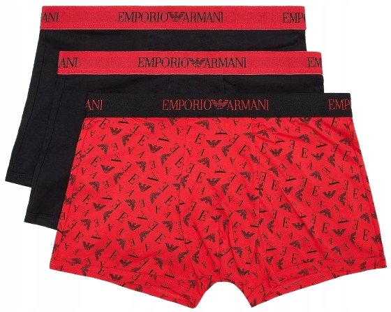 EMPORIO ARMANI UNDERWEAR ORYGINALNE BOKSERKI MĘSKIE 3-PACK BOX XL