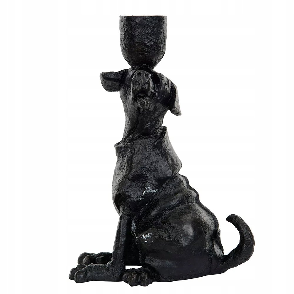 ŚWIECZNIK KANDELABR PIES czarny mat do salonu sypialni