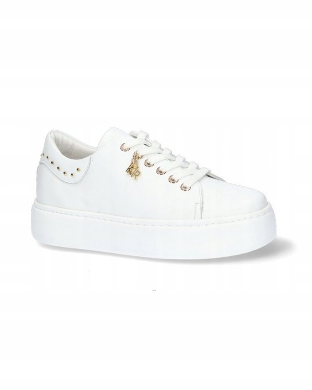 Karino 5478/010-P białe półbuty sneakersy platforma skóra modne r.39