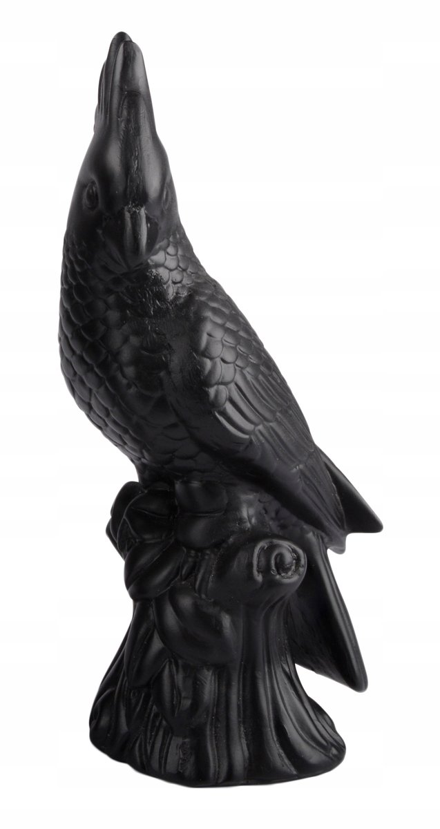 FIGURKA na szafkę półkę PAPUGA czarna wys. 23cm
