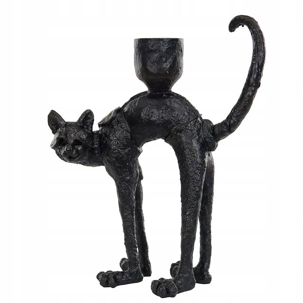 ŚWIECZNIK KOT kandelabr czarny mat do salonu sypialni