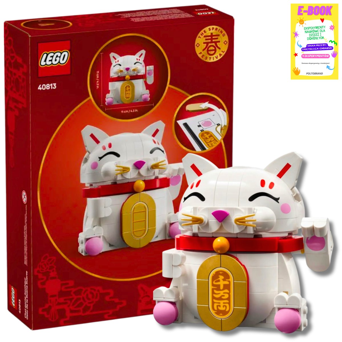 LEGO KOT SZCZĘŚCIA JAPOŃSKI (40813) KLOCKI PREZENT + EBOOK