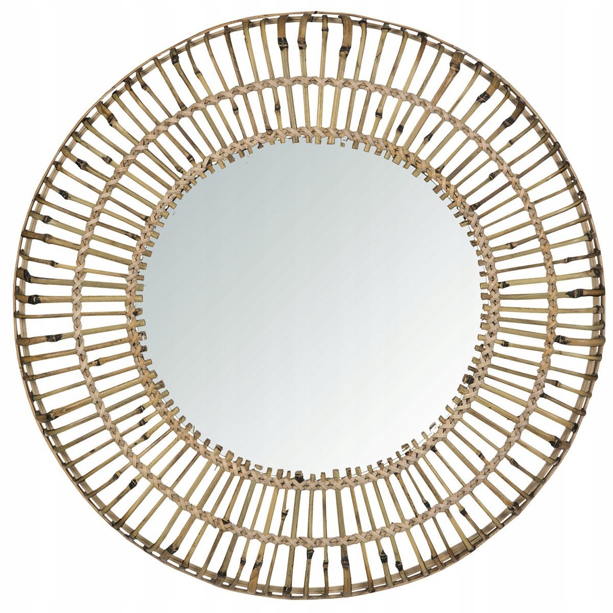 LUSTRO WISZĄCE BOHO bambus naturalne do salonu sypialni śr. 82cm