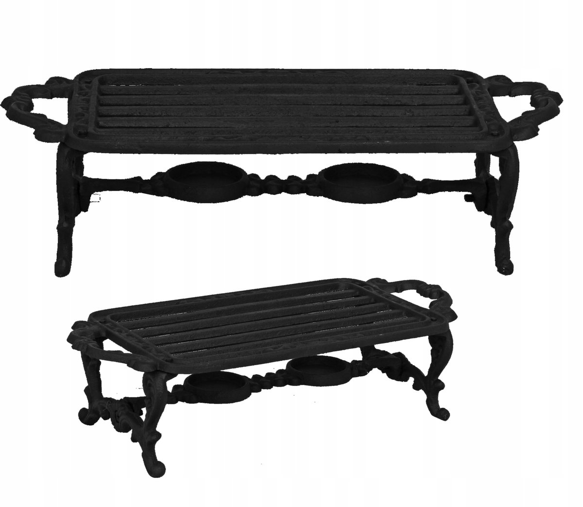 PODGRZEWACZ do potraw naczyń ŻELIWO czarny na świeczki żaroodporny 32x14cm