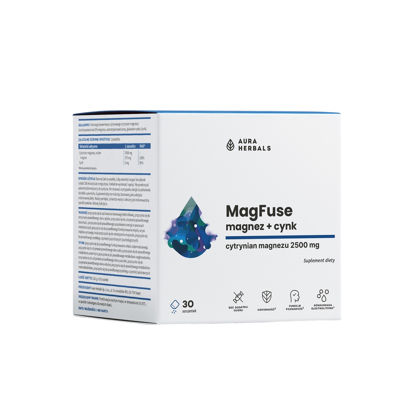 Aura Herbals Magfuse Magnez+cynk Saszetki