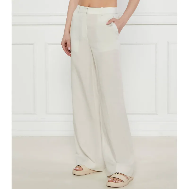 Calvin Klein Spodnie | flare fit | z dodatkiem lnu