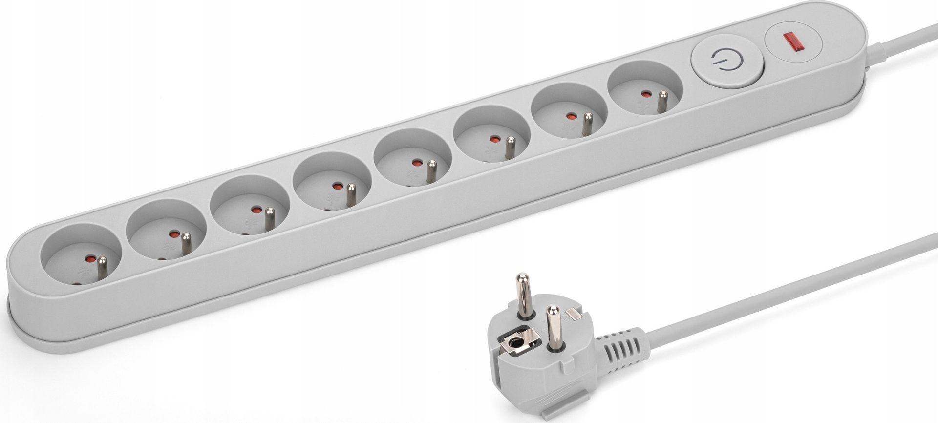 Listwa zasilająca Montis Listwa zasilająca przeciwprzepięciowa szara 8 gniazd 1,5m MONTIS MT139-1,5