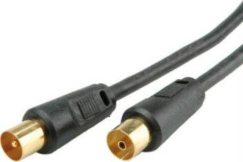 Kabel antenowy TV 100dB M/F, czarny, 3,0 m