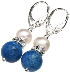 Apatyt Perły Kryształy Wyjątkowe Kolczyki Srebro