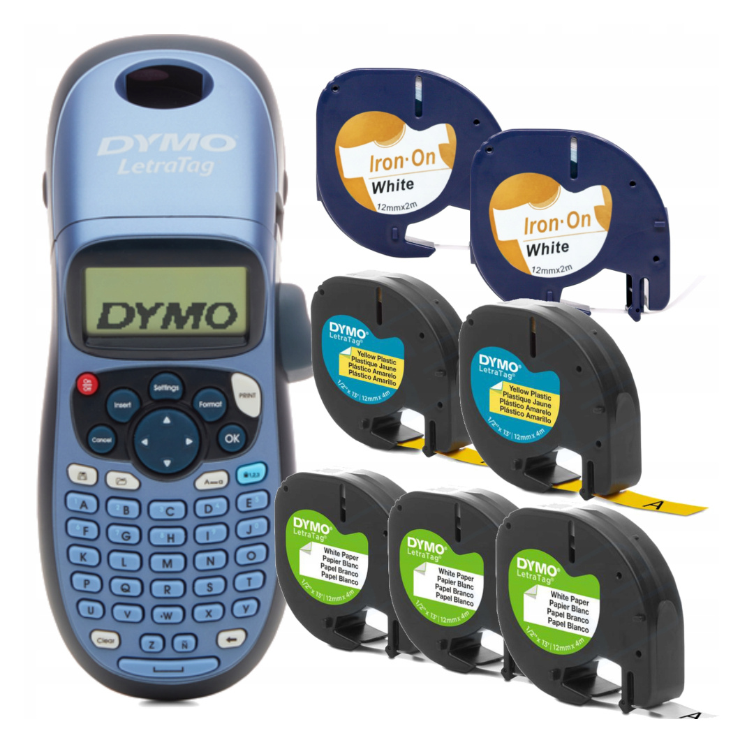 Drukarka etykiet DYMO LetraTag LT-100H 160dpi / do 12mm / z 7 szt. taśm LT w zestawie KUP z zamiennikami i oszczędzaj! - ZADZWOŃ 730 811 399