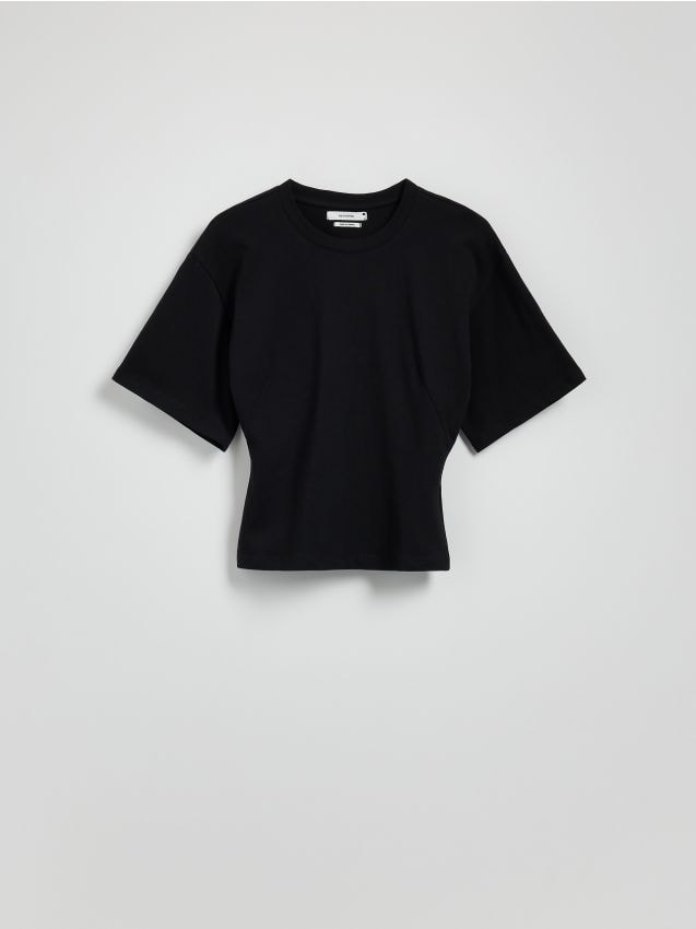 Reserved - Taliowany t-shirt - czarny