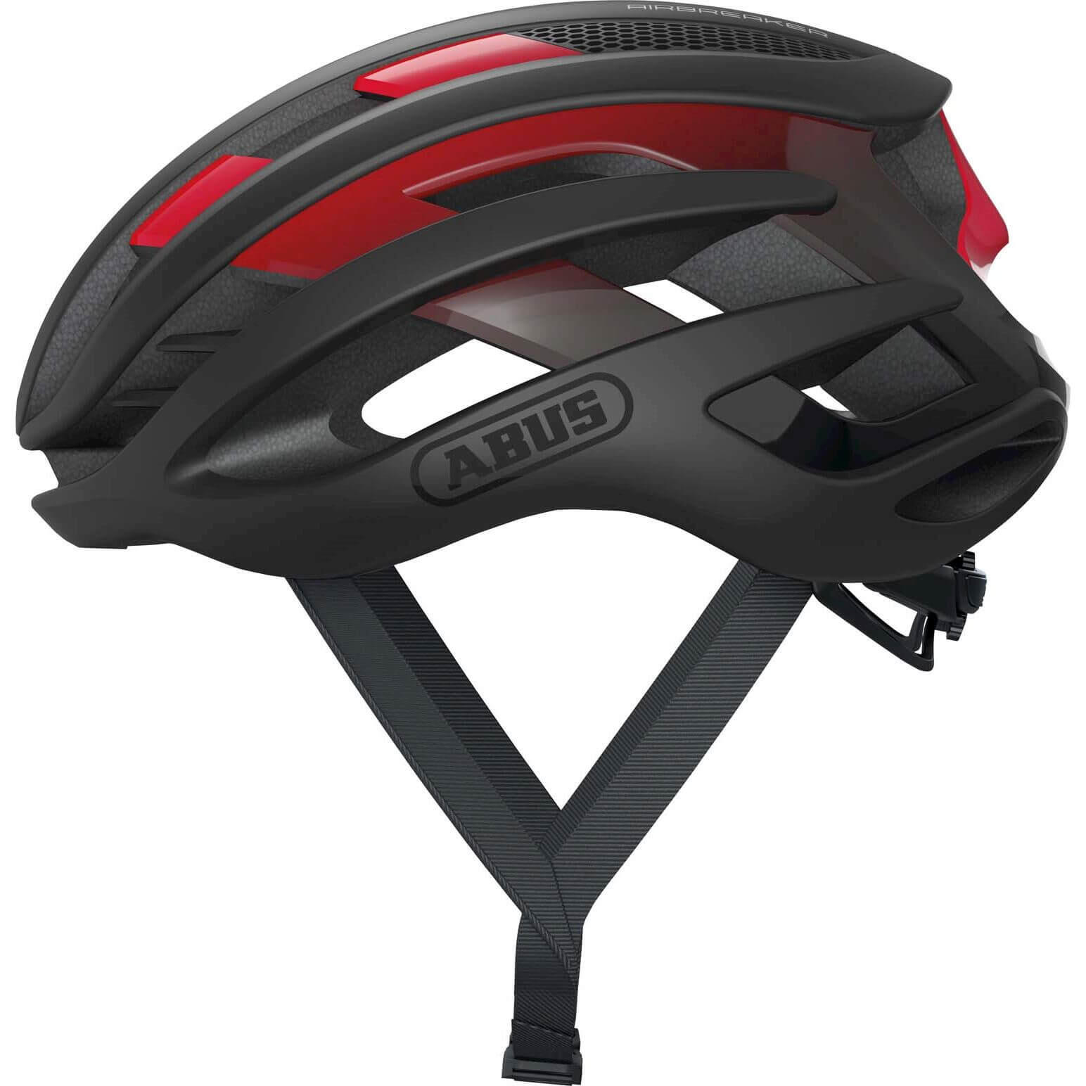 Abus AirBreaker Kask rowerowy, black/red L | 58-62cm 2021 Kaski szosowe 86834