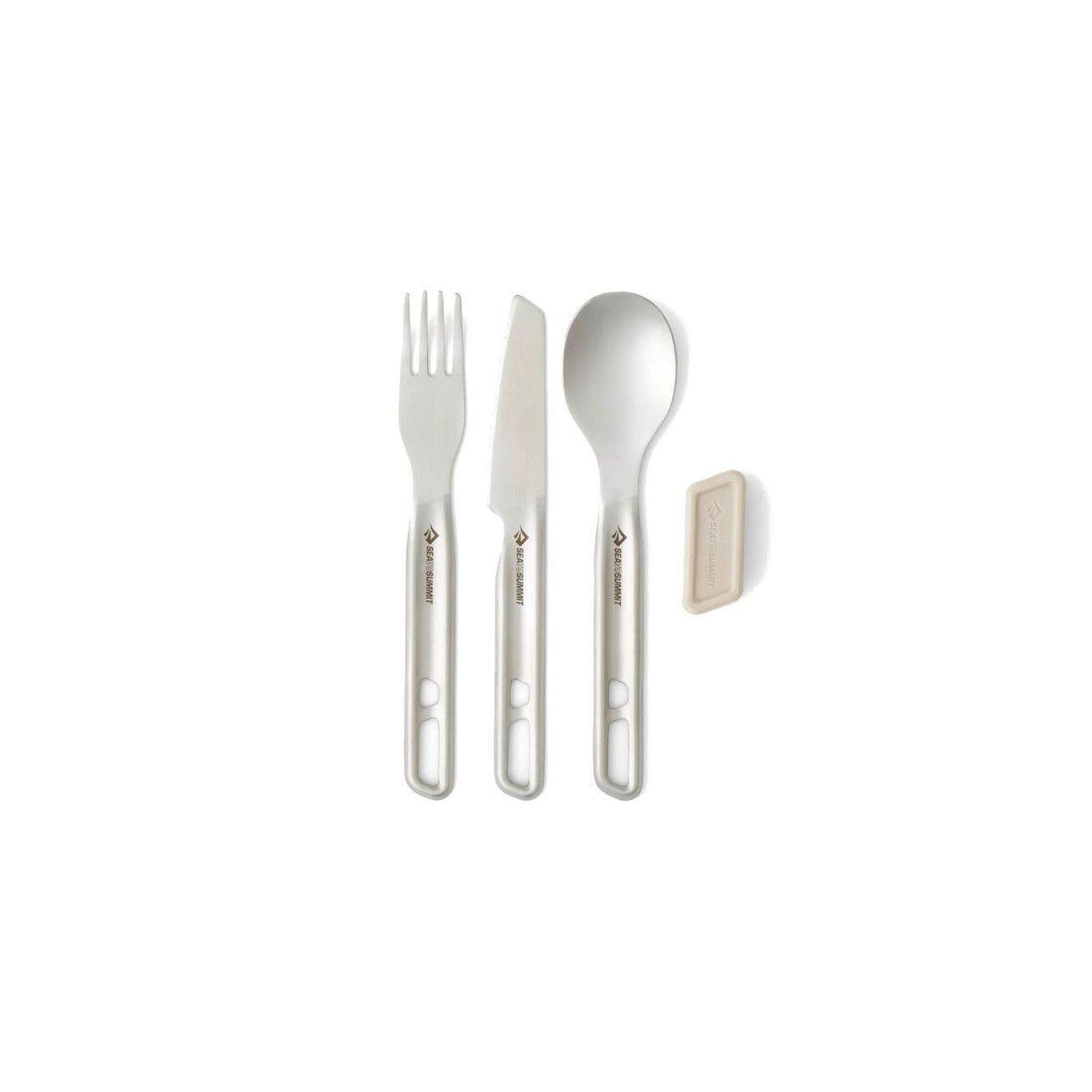 Sztućce turystyczne Sea to Summit Detour SL Steel Cutlery Set 3P