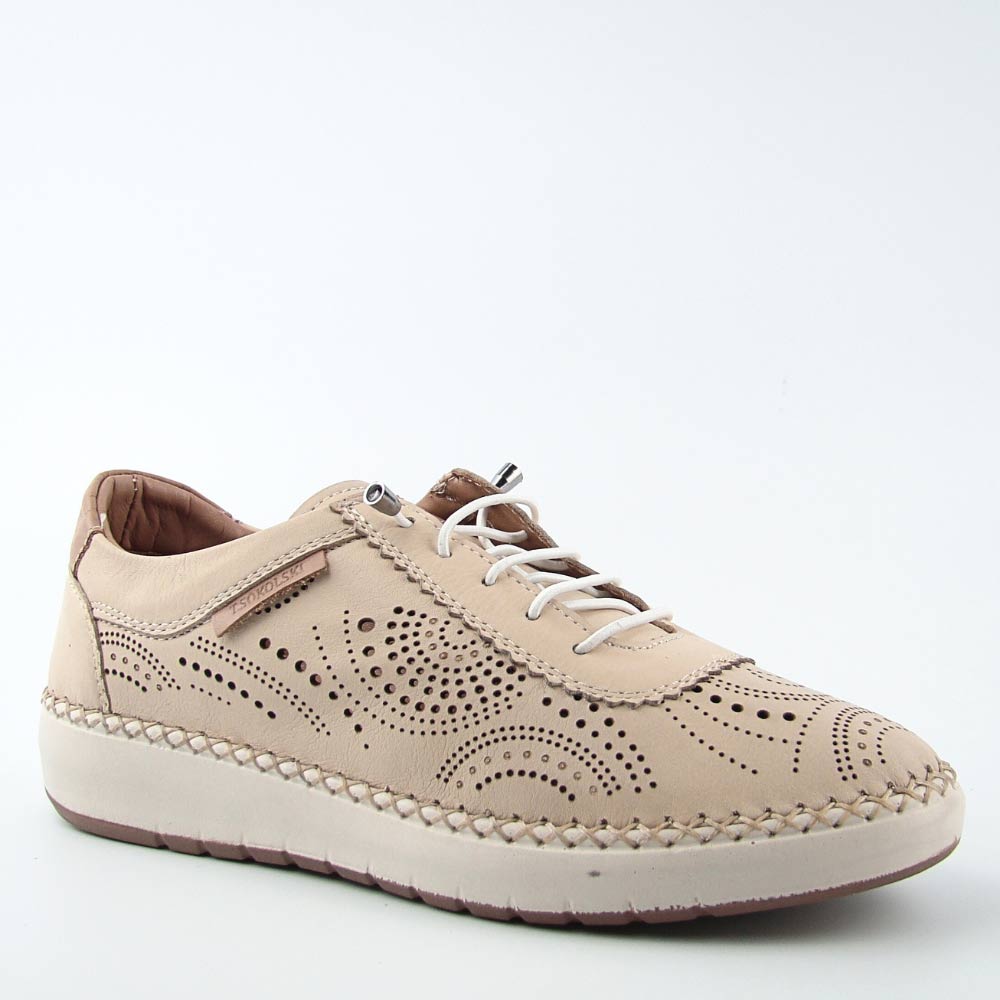 T.Sokolski HP1860 damskie półbuty skórzane ażurowe beż