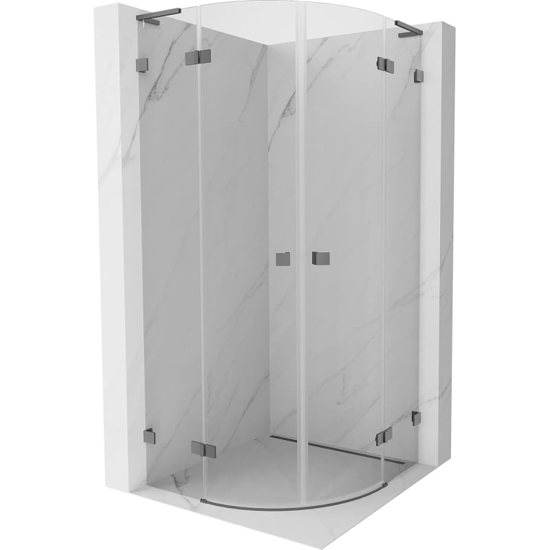 Mexen Lunar L kabina prysznicowa półokrągła uchylna 90 x 90 cm, transparent, gun metal - 833L-090L-090P-95-00
