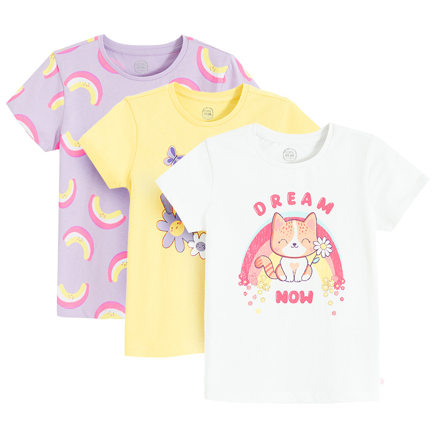 Cool Club, T-shirt dziewczęcy, mix, zestaw, 3 szt.