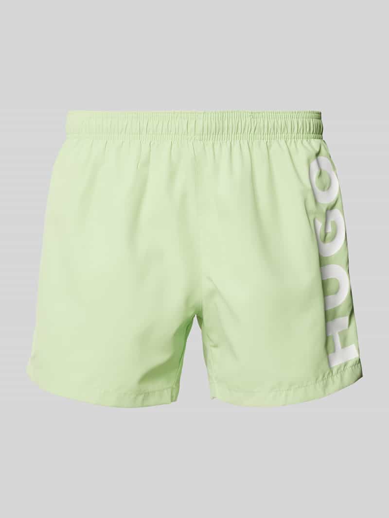 Spodenki kąpielowe o kroju relaxed fit z nadrukiem z logo model ‘ABAS’