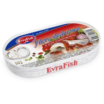 EVRAFISH -filety śledziowe w sosie pomidorowym 170 g