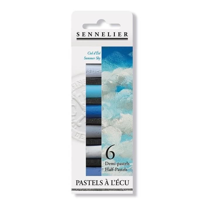 Pastelowe etui 'A l'écu' - 6 połówek pasteli - Summer Sky
