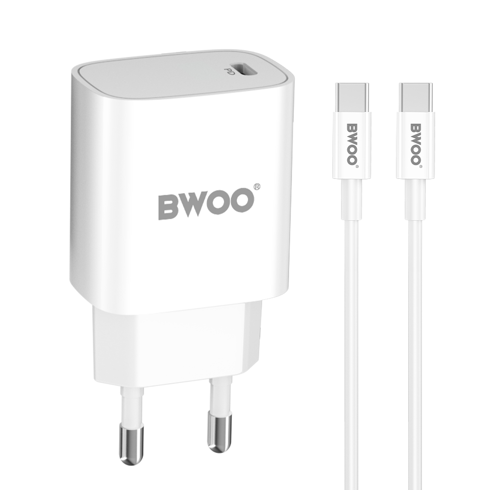 BWOO ładowarka sieciowa CDA159 20W z kablem usb c- usb c