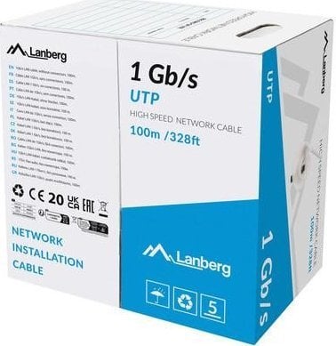 KABEL LAN UTP 1GB/S 100M DRUT CCA SZARY LANBERG