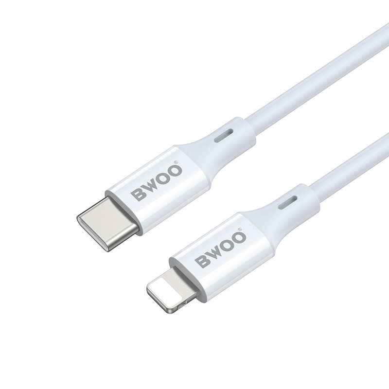 BWOO kabel USB-C - Lightning 2m 27W ABS + TPE biały