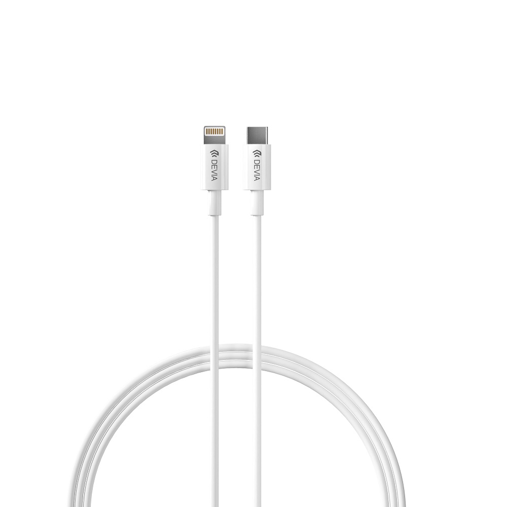 Devia ładowarka sieciowa Rocket PD 20W 1x USB-C biała + kabel USB-C - Lightning