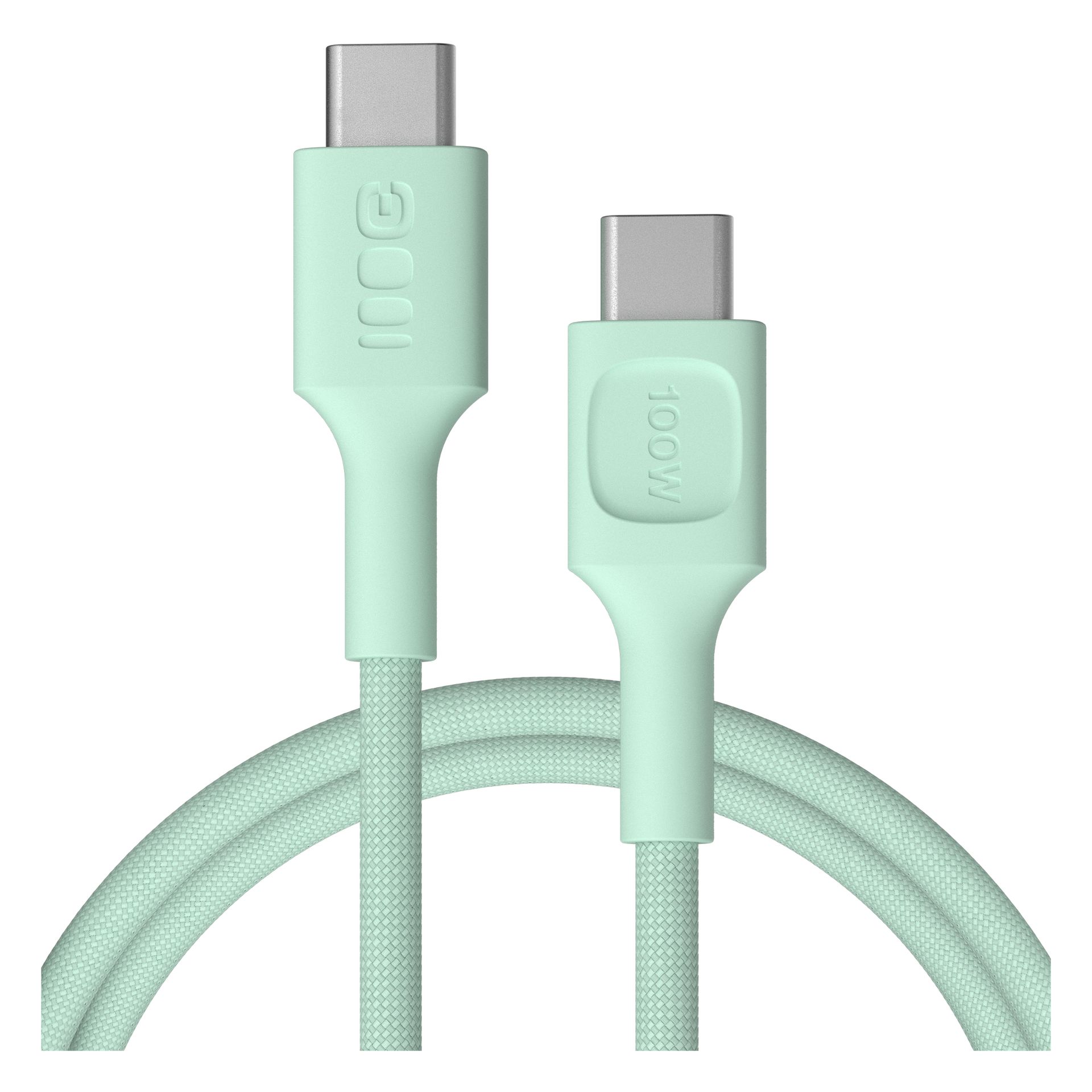 Kabel USB-C 1,2m 100W Greencell PowerStream Szybkie Ładowanie PD Mint Green