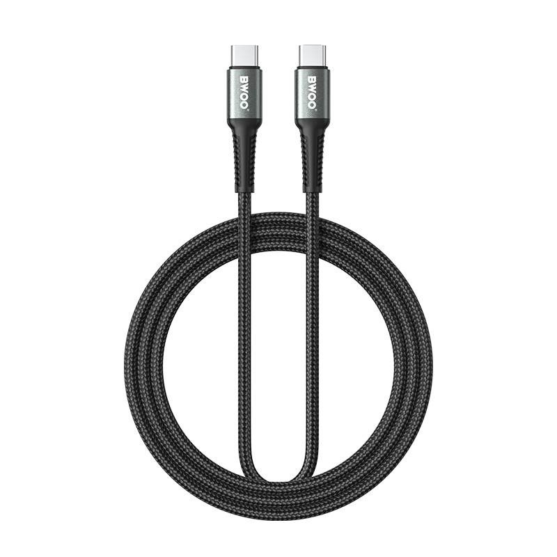 BWOO kabel Pleciony USB-C - USB-C 2m 60W, czarny