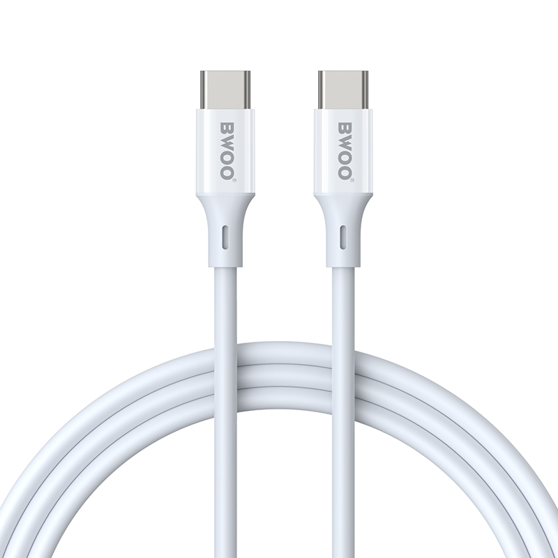 BWOO kabel USB-C - USB-C 2m 60W ABS + TPE biały