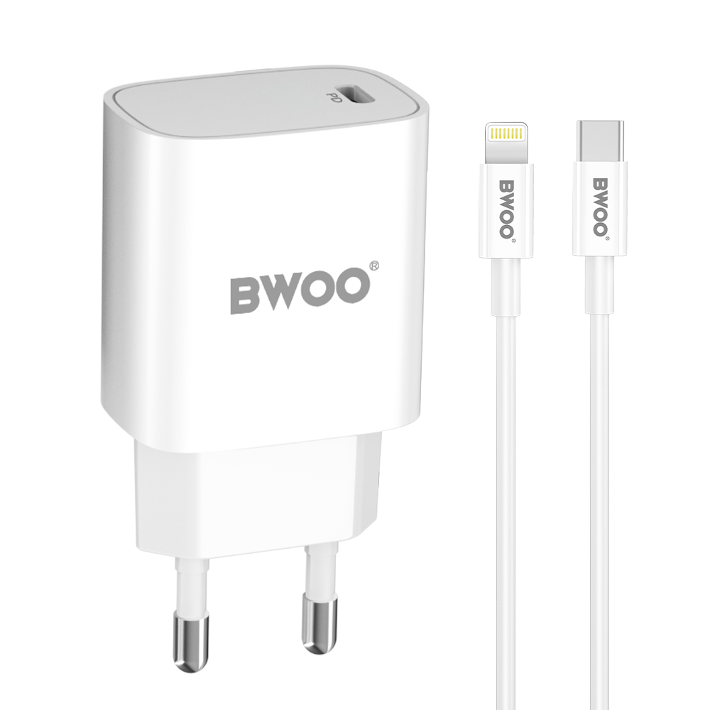 BWOO ładowarka sieciowa CDA159 20W z kablem usb-c na lightning