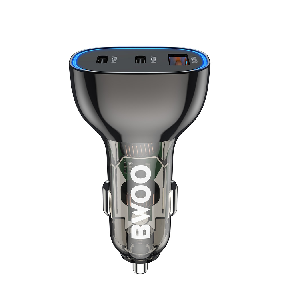 BWOO ładowarka samochodowa 2 x USB-C + USB-A 68W czarna