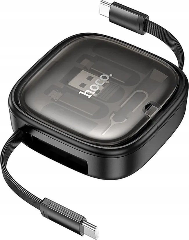 HOCO kabel All-in-one zwijany w zestawie z wymiennymi końcówkami PD 3A 60W U140 0,95 m czarny