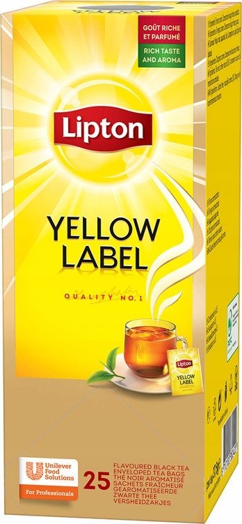 Herbata LIPTON czarna, Yellow Label, 25 kopert
