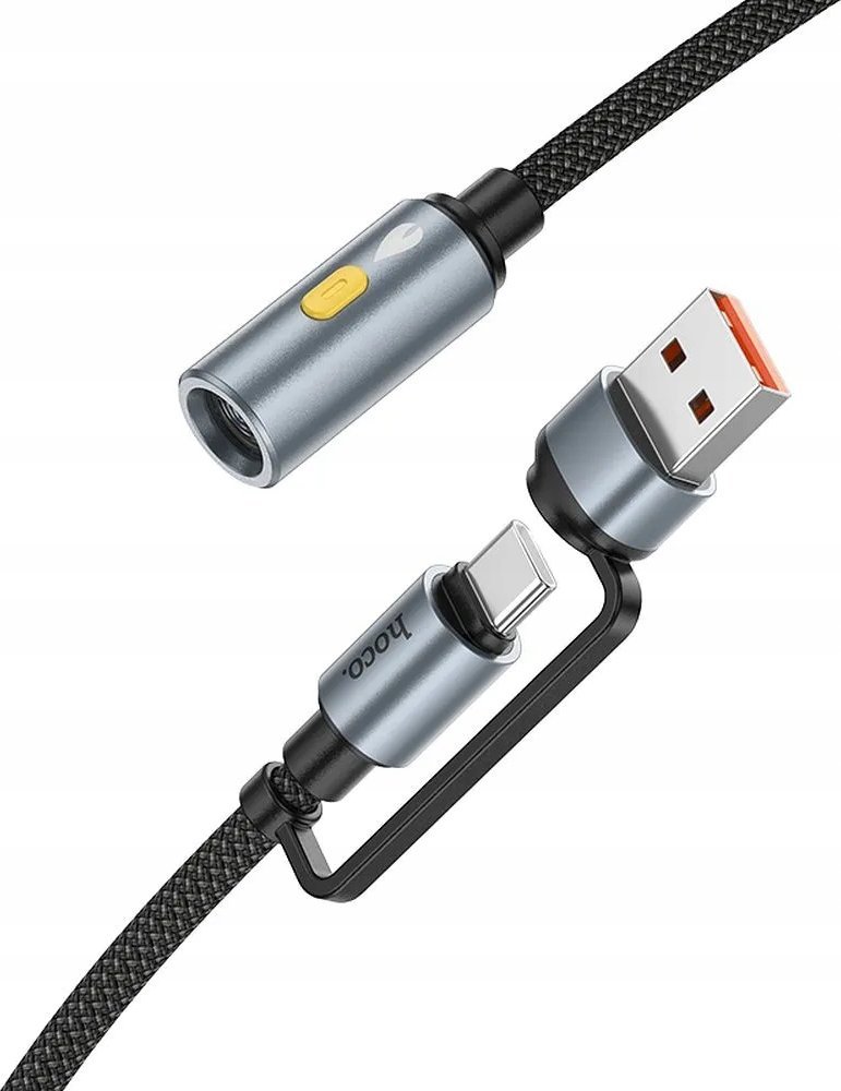 HOCO kabel USB A / Typ C do zapalniczka samochodowa UA38B 0,3 m czarny