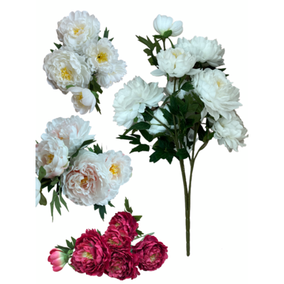 Piwonia chińska bukiet sztuczny 66 cm mix