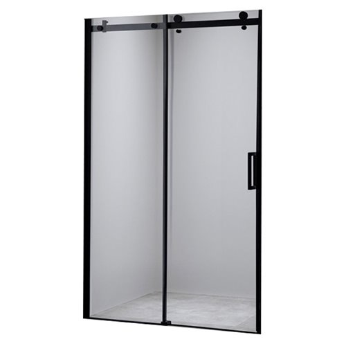 Czarne drzwi prysznicowe do wnęki 125-130 cm rozsuwane SH03EB szkło 8 mm
