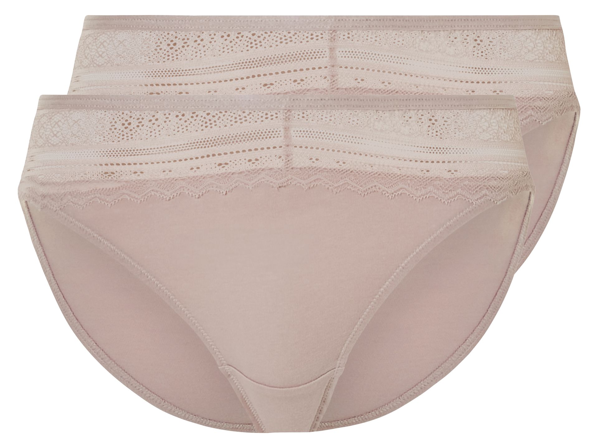 esmara® Majtki figi damskie z koronką, 2 pary (Różowy, XL(48/50))