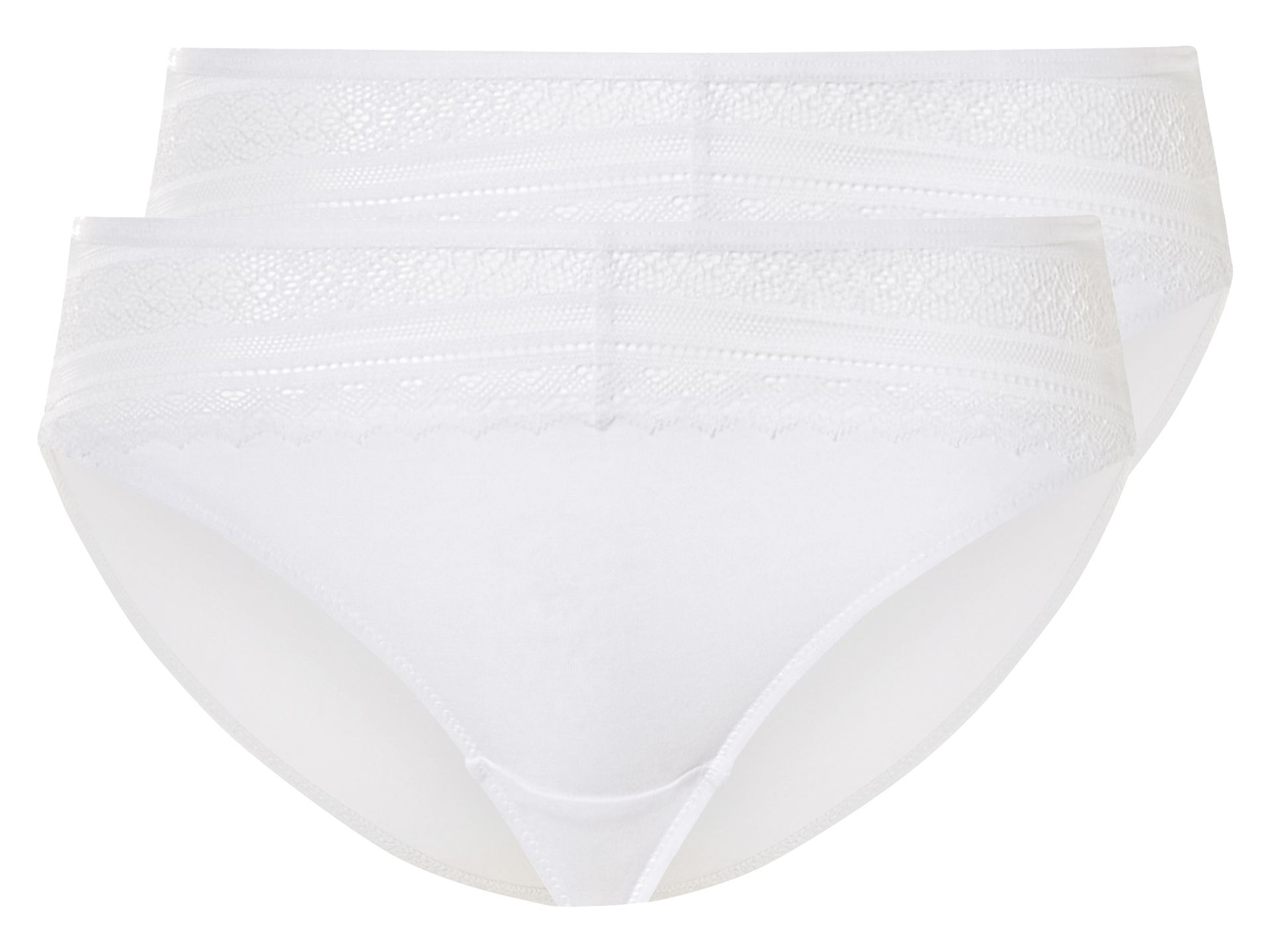 esmara® Majtki figi damskie z koronką, 2 pary (Biały, XL(48/50))