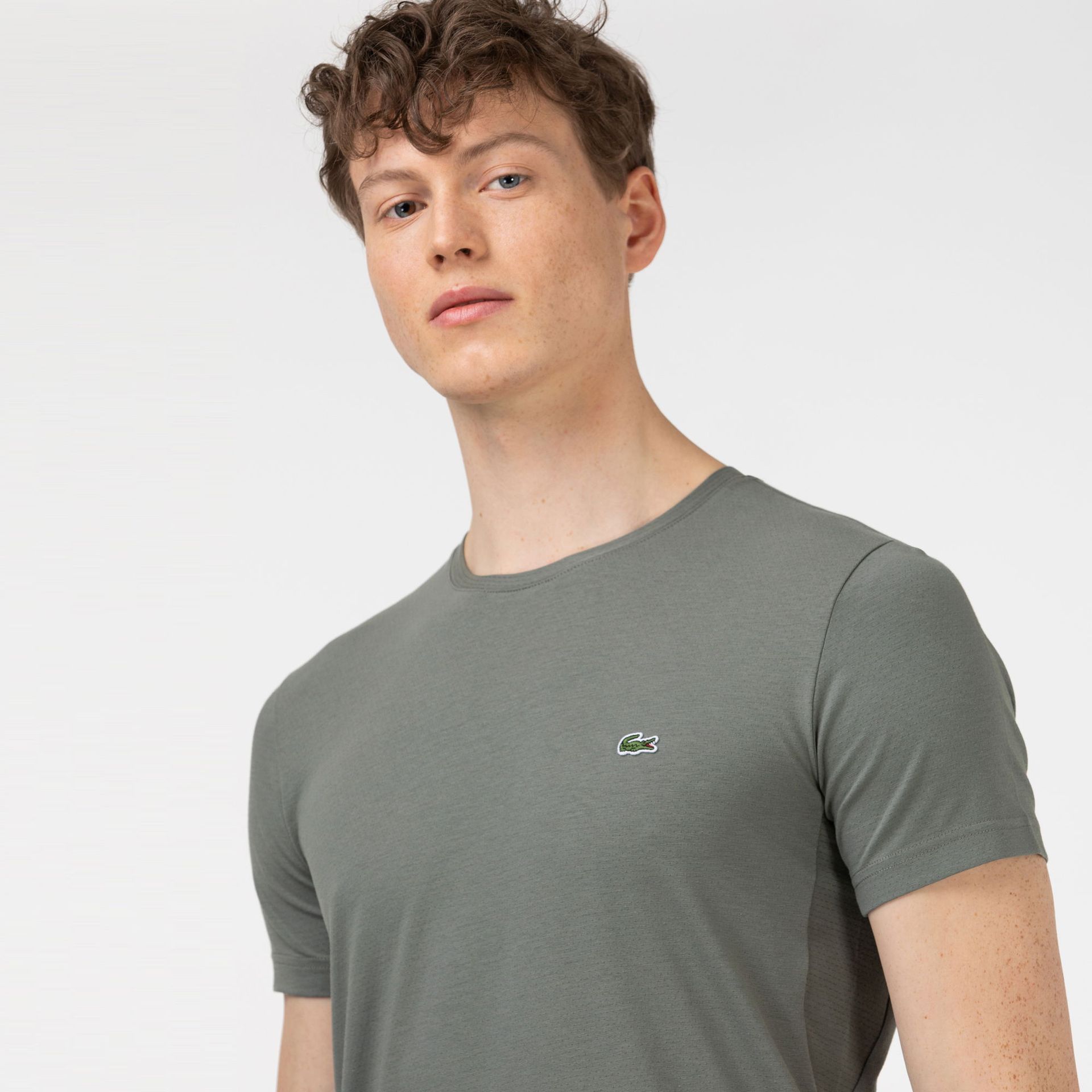 Lacoste Męski T-shirt we wzory z okrągłym dekoltem