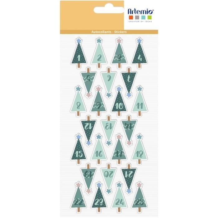 Naklejki świąteczne Puffies XL - Woodsy Christmas - Kalendarz adwentowy - 24 szt