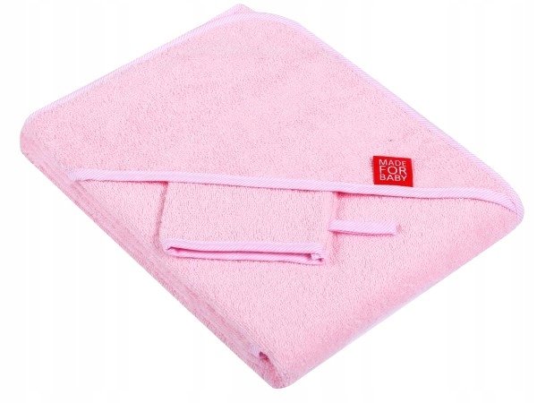 UVIE Okrycie k��pielowe bawe��niane z myjk�� 80X80 CM, r����owe