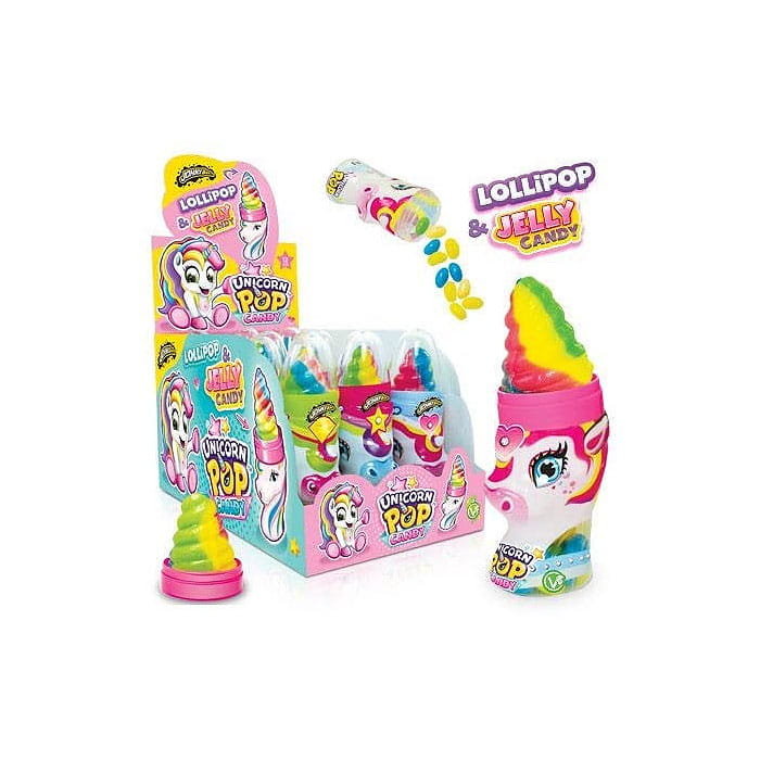 JOHNY BEE LIZAK UNICORN POP Z ŻELKAMI (50G) 12SZT
