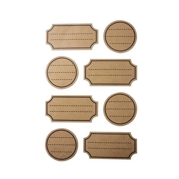 32 kropkowane naklejki kraftowe