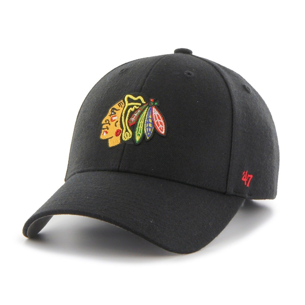 47 Brand, Czapka z daszkiem bejsbolówka, NHL Chicago Blackhawks MVP Snapback, H-MVP04WBV-BKA
