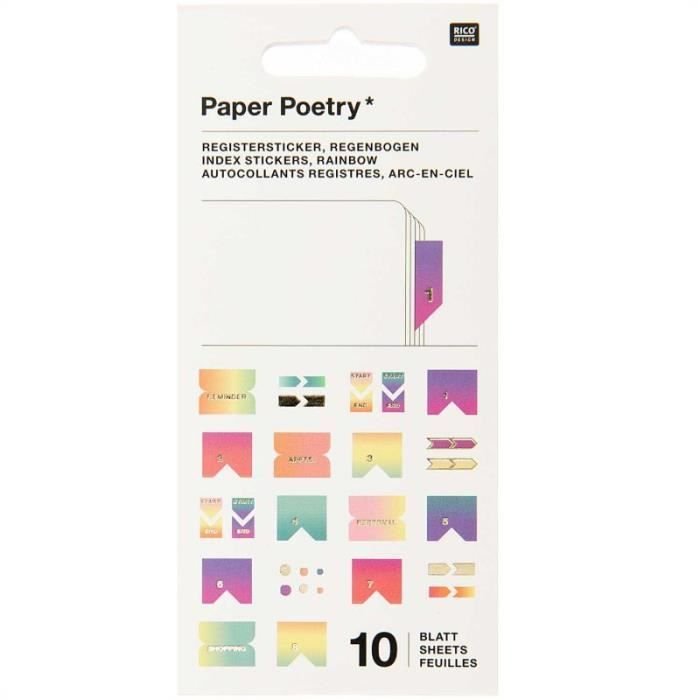 Broszura z naklejkami „Rico Design - Poezja papierowa” Tęczowe zakładki