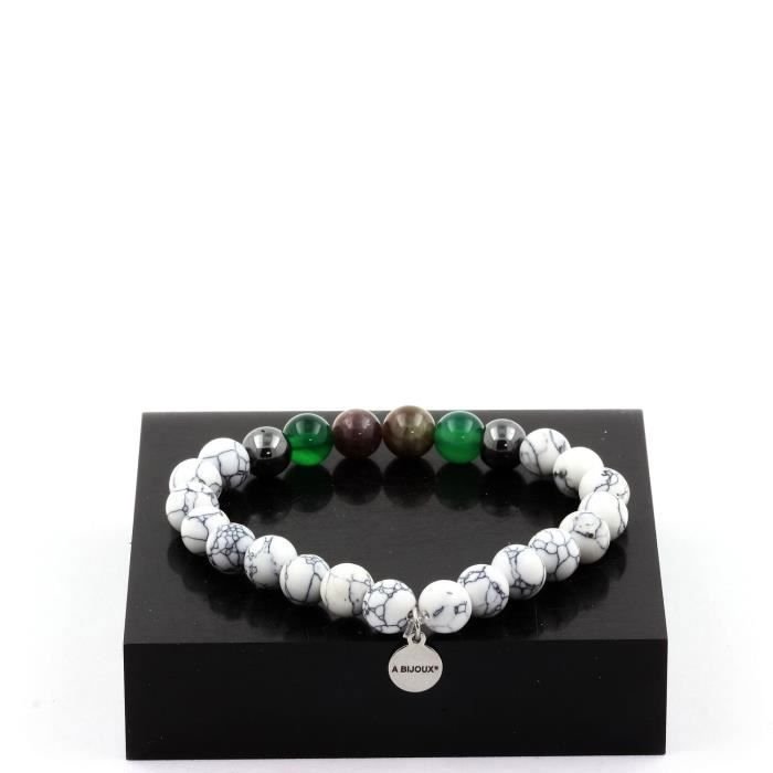 Bransoletka z koralików Mogok Rubin, Birma, Birma + zielony agat - ABIJOUX - długość 19-20 cm - dla dorosłych - mieszane