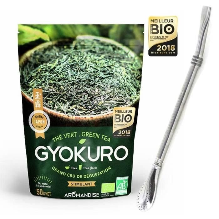 Herbata zielona Gyokuro 50 g + słomka ze stali nierdzewnej z filtrem