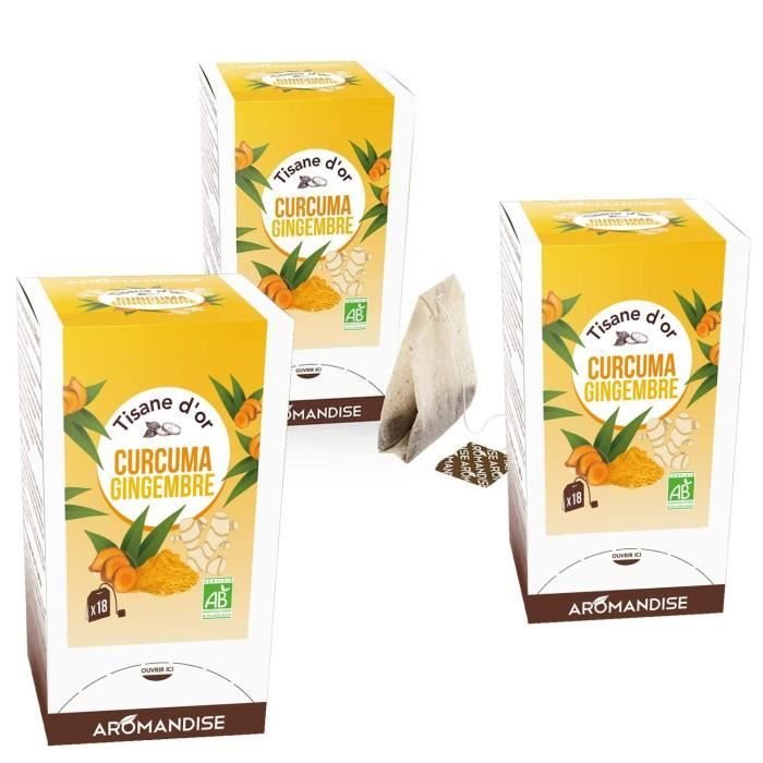 Organiczna herbata ziołowa z kurkumą i imbirem 54 saszetki